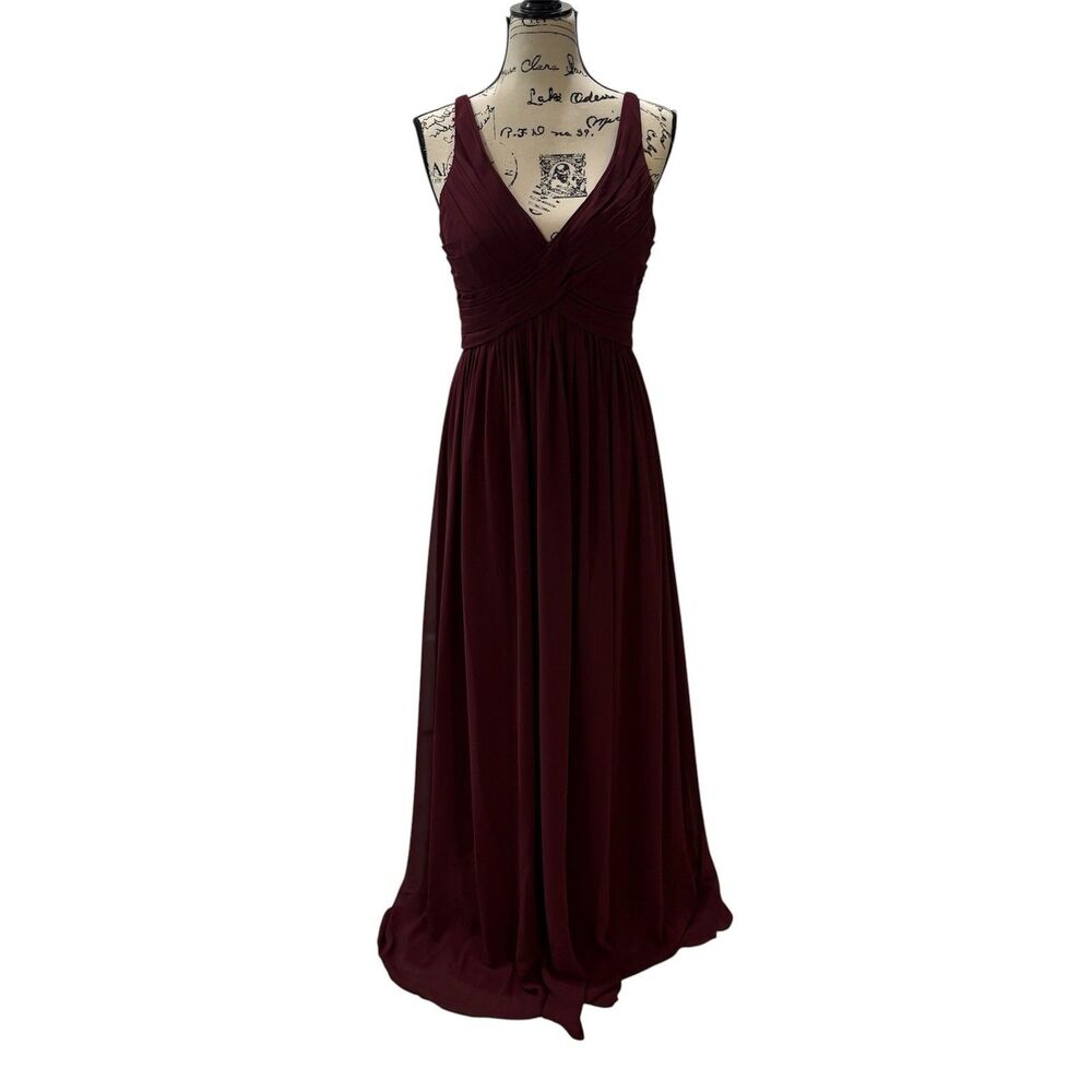 Bill Levkoff Wine Maxi Formal Bridesmaid Dress Style 730 Size 6
